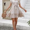 European And American Cross-Border Women's Fashionable And Elegant Belt, Lotus Leaf Sleeve Dress - Image 7