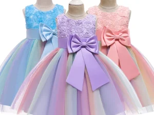 Baby Girl Dress 2-12Y Girl Summer Lace Princess Dress Children Floral Gown Dresses For Girls Clothing Kids Birthday Party Dress
