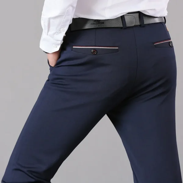 2020 Fashion Suit Pants Mens Elegant Dress Pants Solid Men Leisure Suits Trousers Male Slim Fit Pants Formal Black Blue - Image 3