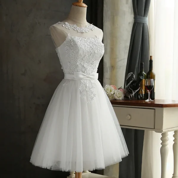 KMX-65X#Lace Up Champagne Grey Red Short bridesmaid Dresses Wholesale Cheap Wedding Party Dress Grls Prom Gown 2024 Wholesale - Image 7