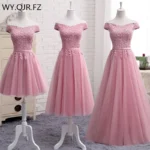 WYHS-90D#Bean Paste Pink Grey Blue Champagne Organza Bridesmaid Dress Long Short Free Customization Large Size Cheap Wholesale