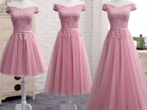 WYHS-90D#Bean Paste Pink Grey Blue Champagne Organza Bridesmaid Dress Long Short Free Customization Large Size Cheap Wholesale