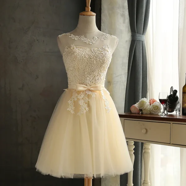 KMX-65X#Lace Up Champagne Grey Red Short bridesmaid Dresses Wholesale Cheap Wedding Party Dress Grls Prom Gown 2024 Wholesale - Image 3