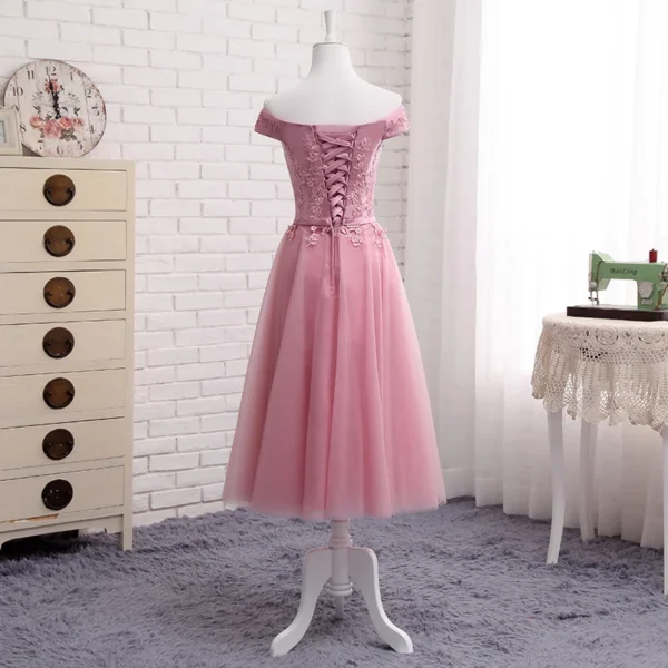 WYHS-90D#Bean Paste Pink Grey Blue Champagne Organza Bridesmaid Dress Long Short Free Customization Large Size Cheap Wholesale - Image 5