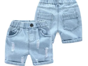 Summer Baby Boys Denim Shorts Fashion Hole Children Jeans South Korea Style Boy Casual Cowboy Shorts Child Toddler Beach Pants