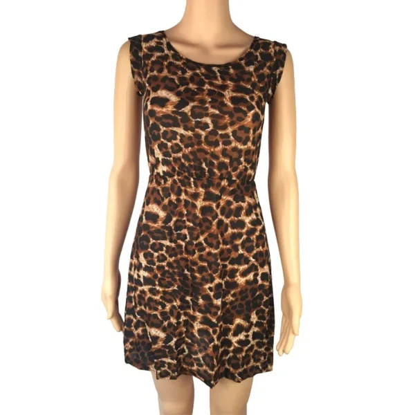 Summer Womens Leopard Printed Dress 2025 Sleeveless Casual Boho Dress Wrap Mini Sexy Ladies Party Mini Dresses Vestidos Платье - Image 3