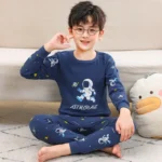 Boys Pajamas Sets 2 to 3 4 5 6 7 8 9 10 11 12 13 Years Cotton Soft Long Sleeve Toddler Boy Pijamas Set Blue Astronaut Pyjamas