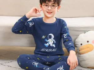 Boys Pajamas Sets 2 to 3 4 5 6 7 8 9 10 11 12 13 Years Cotton Soft Long Sleeve Toddler Boy Pijamas Set Blue Astronaut Pyjamas