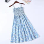 Summer Chiffon Camisole Sleeveless Dress Women Mini Dresses Fashion Elastic Waist Casual Spaghetti Strap Dresses Vestidos Girls