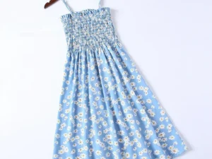 Summer Chiffon Camisole Sleeveless Dress Women Mini Dresses Fashion Elastic Waist Casual Spaghetti Strap Dresses Vestidos Girls