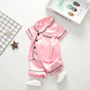 New Summer Baby Girls Clothes Suit Children Sleepwear Shirt Shorts 2Pcs/Sets Kids Boys Pajamas Toddler Costume Infant Tracksuits - Image 3