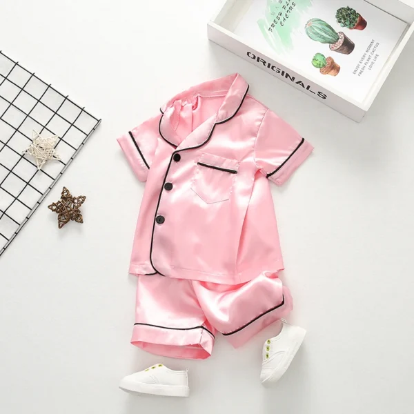 New Summer Baby Girls Clothes Suit Children Sleepwear Shirt Shorts 2Pcs/Sets Kids Boys Pajamas Toddler Costume Infant Tracksuits - Image 3