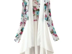 2024 Women Long Chiffon Blouse Shirts Female Cardigan Sunscreen Shirts Floral Printed Ladies Blouses Jackets 5 Colors
