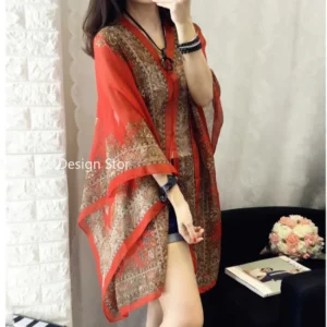Woman Fashion Beach Dress Blouses Sun Protection Cardigan Summer Beach Holiday Cardigan Women Long Blouses Tops - Image 5