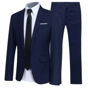Men's Black Elegant Suits+Pants Slim Fit Single Button Lapel Pockets Blazer Party Formal Business Dress Suit Male Wedding Set - Image 5