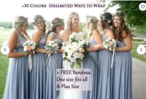 BABYONLINE Sexy Bridesmaid Dress Infinity Style Convertible Halter V neckline Gown Sleeveless Multiway Wrap Changable Guest Gown - Image 5
