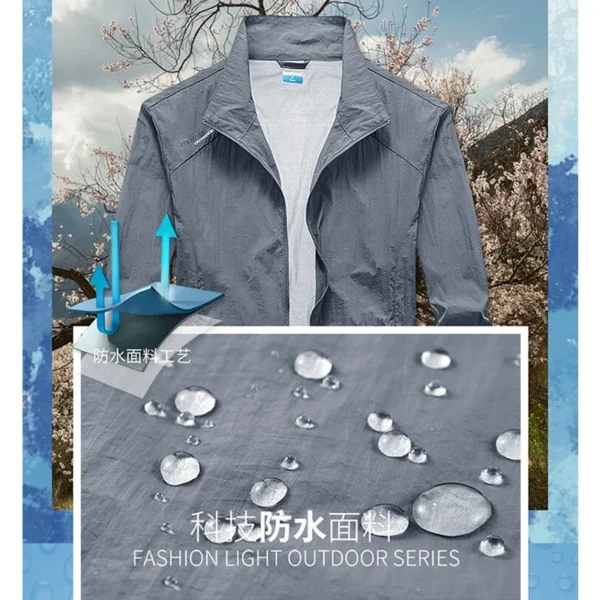 Summer Jackets Men Male Windbreaker Fishing Coats Father Ultrathin Sunscreen Jacket Youth Outerwearing Clohting Traveling Korean - Image 3