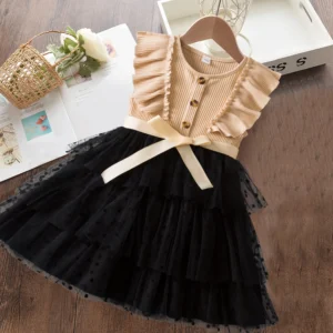 2024 New Summer Dress for Girls 2 to 6 Years Children Polka-Dots Cute Kid's Birthday Princess Dress Elegant Wedding Party Dress - Image 6