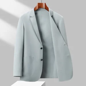 High-end suit men's Spring/Summer 2025 new business casual embossed seamless high-end feel ice silk suit sun-protective jacket - Image 6
