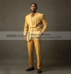 2025 Slim Fit Wedding Suit For Men 2 Pieces Gold Fashion Business Elegant Italian Style Tailcoat
