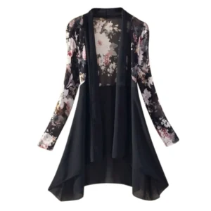 2024 Women Long Chiffon Blouse Shirts Female Cardigan Sunscreen Shirts Floral Printed Ladies Blouses Jackets 5 Colors - Image 6