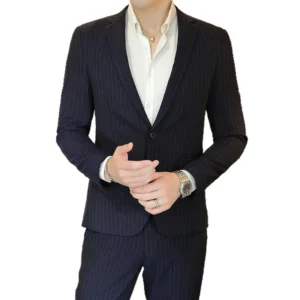 2023 Men's High-End Boutique Suit And Trousers Set British Wedding Party Fashion Business Casual Trendy Two-Piece Ensemble - Image 6