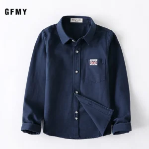 Boys Girls White Shirts for Students Uniform Long Sleeve Cotton Blouse Teenagers School Clothes Formal Wear 4 6 8 10 12 Years - Image 7