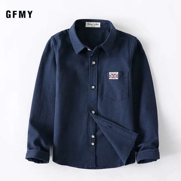 Boys Girls White Shirts for Students Uniform Long Sleeve Cotton Blouse Teenagers School Clothes Formal Wear 4 6 8 10 12 Years - Image 7
