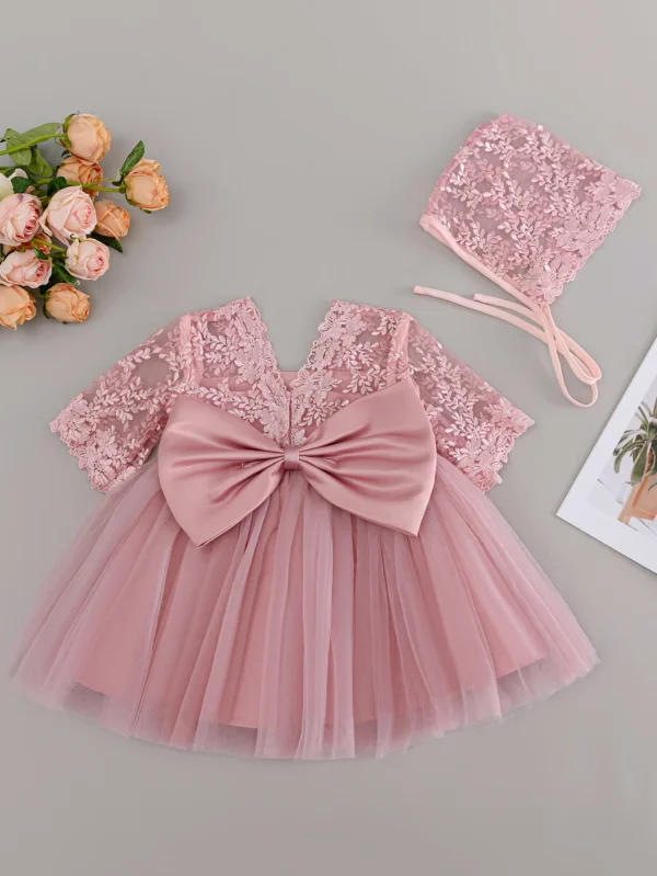 High Quality Bow Wholesale Fancy Wedding Beautiful Fashion Cute Baby Girls Flower Baby Girl Dress New Design - Image 4