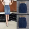 Skirts For Women Midi Denim To Knees Length Womens Skirt Casual Trend A Line Streetwear Offer Youthful Emo Jeans Y2k V Clothing - Image 5