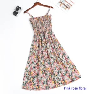 Summer Mini Dresses Fashion Female Elastic High Waist Casual Spaghetti Strap Sleeveless Dress Women Chiffon Dresses Vestidos - Image 6