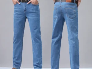Men's Denim Jeans Thin Summer Straight Business Soft Fashion New High Quality Pants New Arrivals Dropship OL Work Trousers