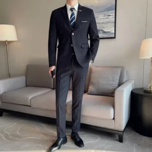 Men's High-Quality Wedding Suit 3 Piece Set Fashion Business Professional Groom Best Man Suit with Vest And Trousers - Image 5