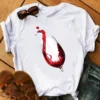 New Red Wine Glass Girls Printed T-shirt Summer Short Sleeve Men and Women Short Sleeve T-shirt Oversized T Shirt Harajuku Tops - Image 7