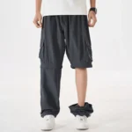 UETEEY Summer New Men's Detachable 2 Sections Cargo Pants Multi-pockets Loose Fit Casual Shorts Work Pants Men Harem Sweatpants