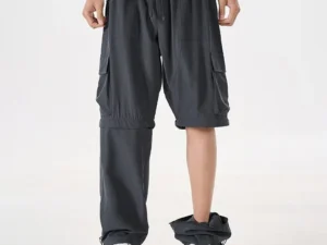 UETEEY Summer New Men's Detachable 2 Sections Cargo Pants Multi-pockets Loose Fit Casual Shorts Work Pants Men Harem Sweatpants