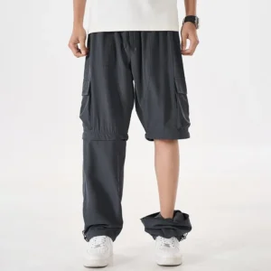 UETEEY Summer New Men's Detachable 2 Sections Cargo Pants Multi-pockets Loose Fit Casual Shorts Work Pants Men Harem Sweatpants