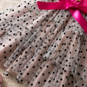 2024 New Summer Dress for Girls 2 to 6 Years Children Polka-Dots Cute Kid's Birthday Princess Dress Elegant Wedding Party Dress - Image 5