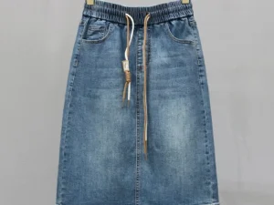 Korean Lady Large Size 5XL Denim Maxi Skirt Spring Summer Women Lace Up Jeans Long Skirts Femme In Half Body Cowboy A-line Skirt