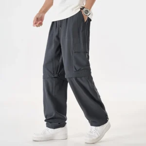 UETEEY Summer New Men's Detachable 2 Sections Cargo Pants Multi-pockets Loose Fit Casual Shorts Work Pants Men Harem Sweatpants - Image 5