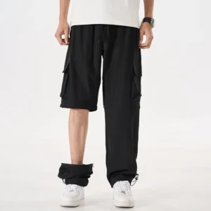 UETEEY Summer New Men's Detachable 2 Sections Cargo Pants Multi-pockets Loose Fit Casual Shorts Work Pants Men Harem Sweatpants - Image 3