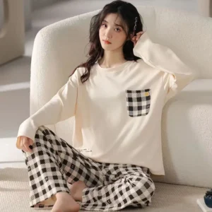 2025 New Spring and Fall Pajamas Women's Models Long-Sleeved Big Yards Thin Section Cartoon Cute Girls Student Pajamas Home Wear - Image 6