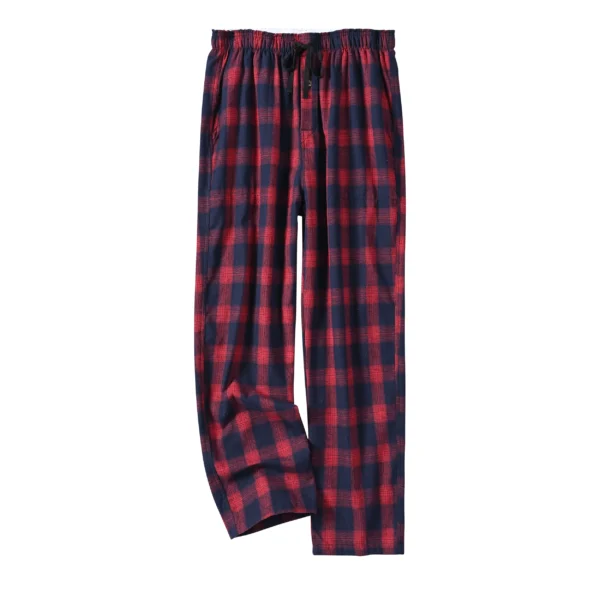 Men's 100% Cotton Plaid Pajama Sleeping Pants, Long Plaid Print Sleepwear Pajama Pants with Elastic Waist Homewear - Image 6