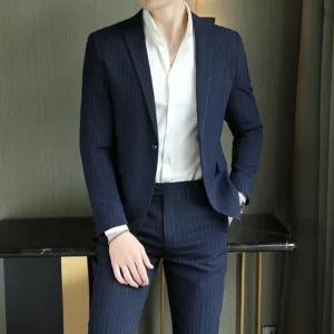 2023 Men's High-End Boutique Suit And Trousers Set British Wedding Party Fashion Business Casual Trendy Two-Piece Ensemble - Image 5