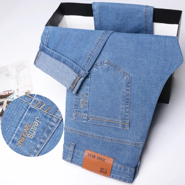 Men's Denim Jeans Thin Summer Straight Business Soft Fashion New High Quality Pants New Arrivals Dropship OL Work Trousers - Image 6