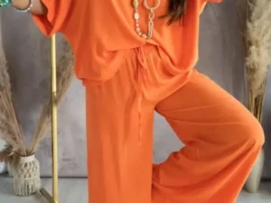 Summer White 2Pc Suits Women Fashion V-neck Casual Top Blouse+Straight Pants Sets Elegant Holiday Loose Set Female 2023 New