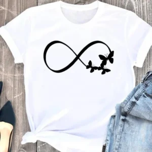 Garment Top Cute Simple Aerial Bird Print Short Sleeve T-shirt Vintage Clothes Harajuku Women Clothes Oversized T Shirt - Image 4