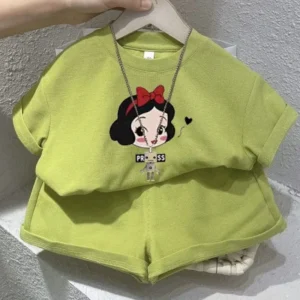 Summer Baby Girl Boy Clothes Set Children Disney Daisy Printing T-shirt and Short Two Pieces Suit Kid Shorts Sleeve Tracksuit - Image 4