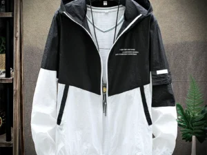 2025 Summer Skin Coats Men Ultra Light UV Sun Protection Big Size Hooded Windbreaker Jacket Men Striped Casual Outwear