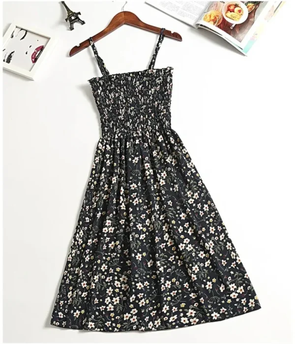 Summer Chiffon Camisole Sleeveless Dress Women Mini Dresses Fashion Elastic Waist Casual Spaghetti Strap Dresses Vestidos Girls - Image 7